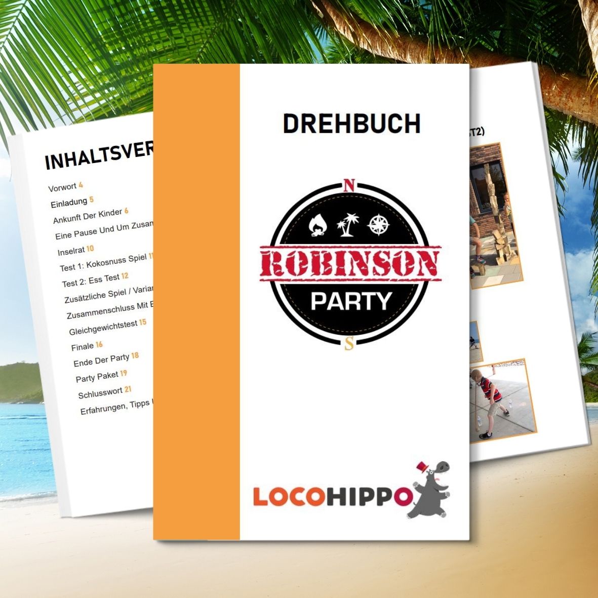 Drehbuch Robinson Party