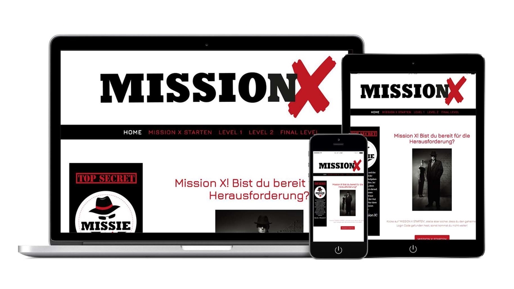 Mission X party Spionen und Schnitzeljagd mit website